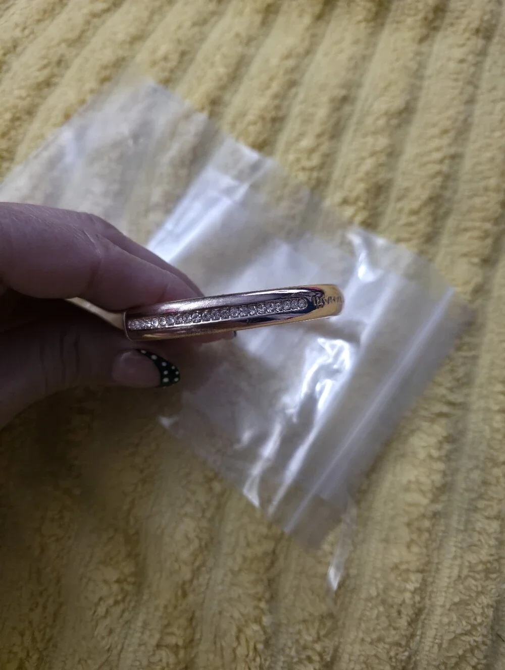 Rose Gold Tone Women's Hinged Bangle Bracelet